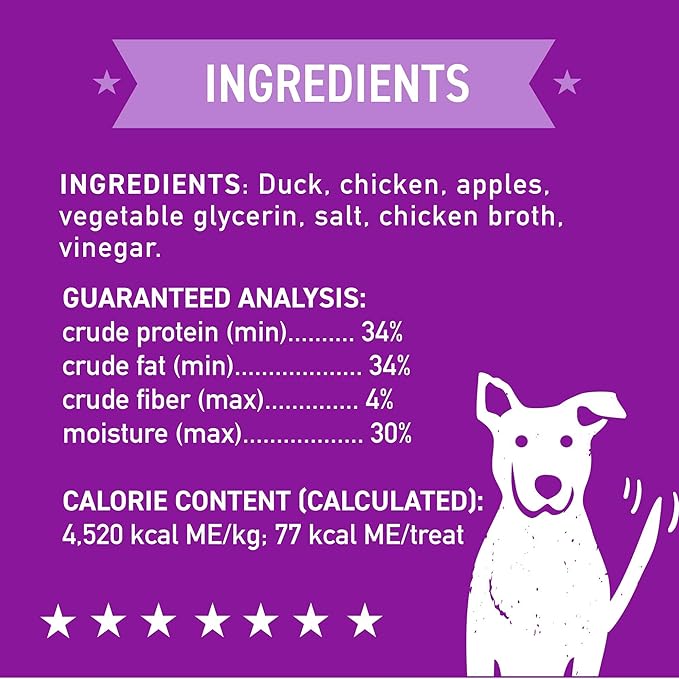 Cloud Star Wag More Bark Less 10 oz Grain Free Jerky Dog Treats with Duck & Apple