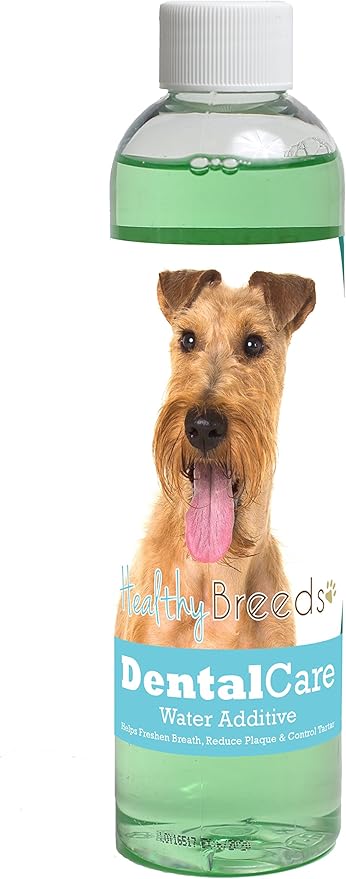 Healthy Breeds Dog Dental Care Water Additive for Irish Terrier - Helps Freshen Breath, Reduce Plaque & Control Tartar - Mint Flavor - 8 oz