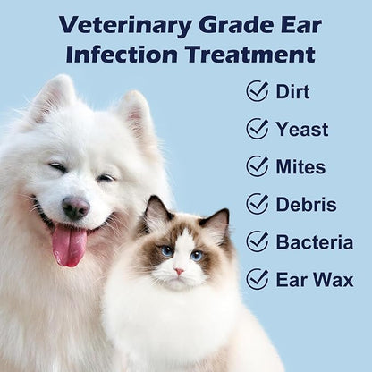 Pet Ear Finger Wipes 70 Count, Gentle and Effective Ear Cleaning Wipes for Dogs and Cats, Removes Wax, Dirt, and Odor, Prevents Ear Infections, Natural Ingredients, Safe and Easy to Use