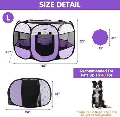 Portable Dog Cat Playpen Small Dog Puppy Kitten Play Pens Indoor Pop Up Travel Dog Pen for Outdoor Camping Use
