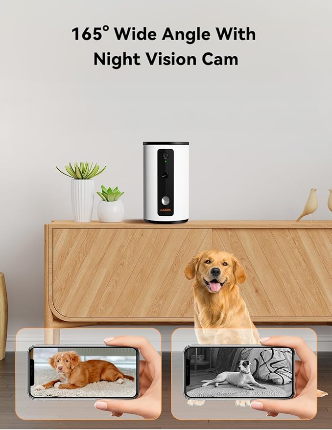 WOPET Dog Camera D01 Plus: 5G WiFi Pet Camera with Treat Tossing, 1080P HD with Night Vision for Pet Viewing, Two Way Audio Communication Designed for Dogs and Cats, Monitor Your Pet Remotely