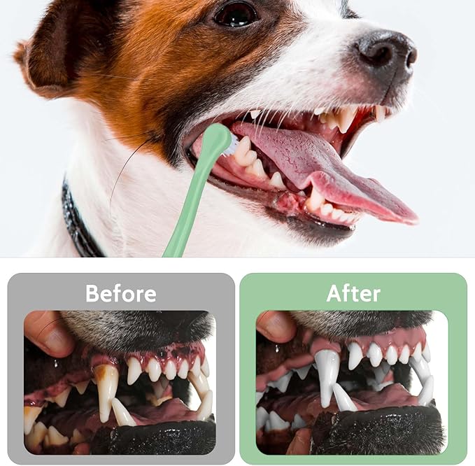 2 Pack Dog Toothbrush Pet Toothbrush Cat Tooth Brush Puppy Toothbrush Mini Head Soft Dog Tooth Brush Deep Clean Kit, Portable Travel Friendly and Easy to Use for Puppy, Kitten, Small Dog & Cat