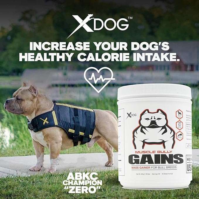 Gains - Mass Weight Gainer, Whey Protein for Dogs (Bull Breeds, Pit Bulls, Bullies) Increase Healthy Natural Weight, Made in The USA (45 Servings)