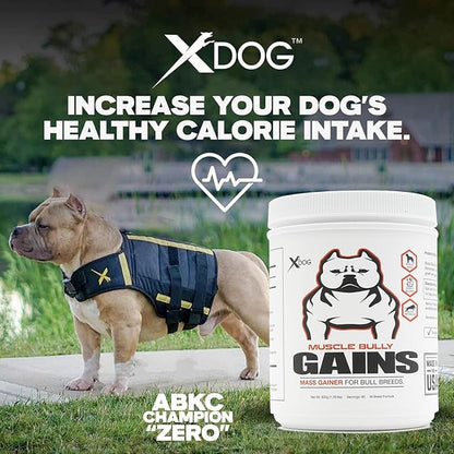 Gains - Mass Weight Gainer, Whey Protein for Dogs (Bull Breeds, Pit Bulls, Bullies) Increase Healthy Natural Weight, Made in The USA (45 Servings)