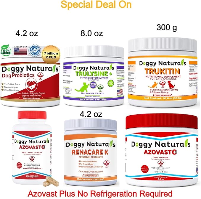 Probiotics for Dogs and Cats - Advanced Max-Strength Digestive Health, Increase & Maintain Proper Gut Flora- All Natural Probiotics Powder - (Made in USA) 7.4 Oz (6 Billion CFU Per Scoop)