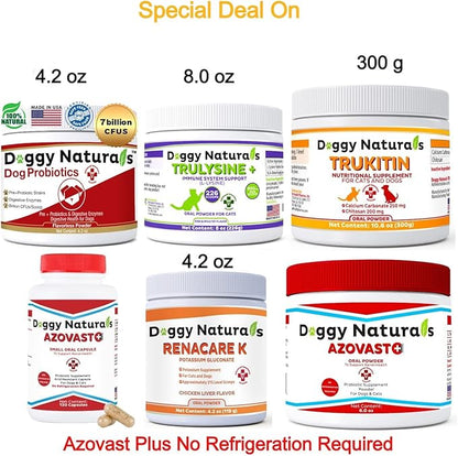 Probiotics for Dogs and Cats - Advanced Max-Strength Digestive Health, Increase & Maintain Proper Gut Flora- All Natural Probiotics Powder - (Made in USA) 7.4 Oz (6 Billion CFU Per Scoop)