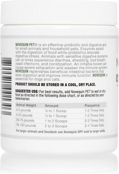 Arthur Andrew Medical, Novequin PET, Digestive Probiotic Formula for Pets, Prebiotics, Probiotics, and Enzymes, Non-GMO, 90 Grams (90 Servings)
