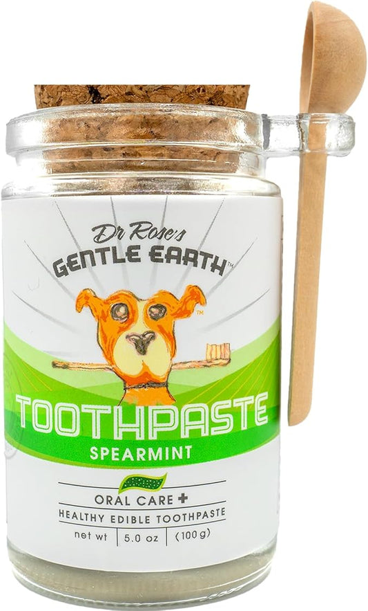 All Natural Dog Toothpaste, Organic Canine Toothpaste for Dogs, Veterinarian Formulated, Removes Tartar & Improves Gum Health, Safe, Made in USA - 5oz Spear Mint