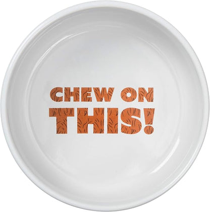 STAR WARS Chewbacca "Chew on This" Dog Food Bowl, 6 Inch | Dog Feeding Bowl Holds up to 3.5 Water, Dry Food, or Wet Food | Dishwasher Safe on Top Rack Dog Bowl,White,1 Count (Pack of 1),FF13172