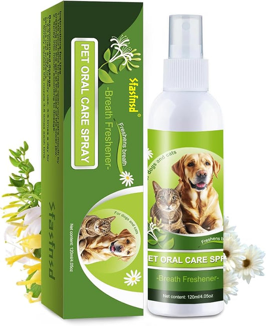 Pet Oral Spray, Dog Dental Care, Cat Dental Care,pet supplies,Oral Hygiene Spray for Dogs and Cats, Oral Cleaning Mouthwash, Edible Fresh Breath, Oral Deodorizer, Treats Gingivitis in Dogs and Cats