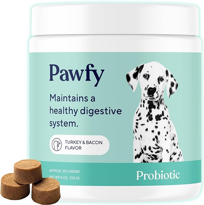 Pawfy Probiotic Soft Chews | Digestive | Gut | Immune Support | Diarrhea & Constipation Relief | Allergy Response & More for Dog