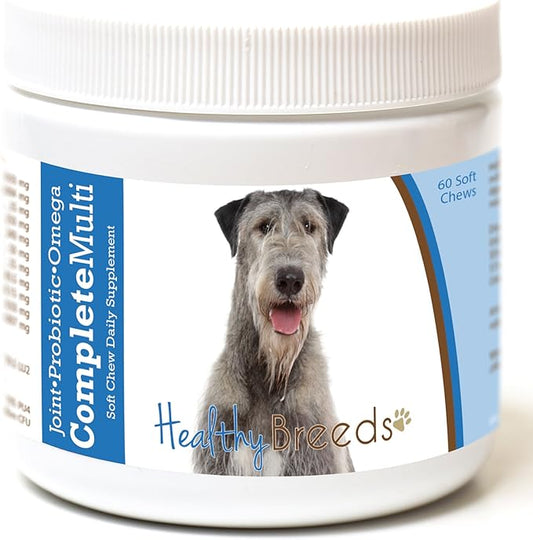 Healthy Breeds Irish Wolfhound All in One Multivitamin - Complete with Probiotics, Glucosamine, Chondroitin & Omegas - 60 Soft Chewy Treats