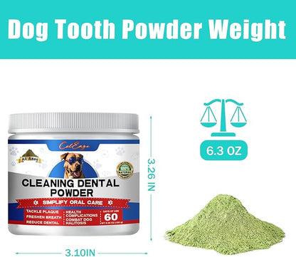 Dog Teeth Cleaning Powder,Herbal Dog Dental with Breath Freshener,Plaque Remover for Teeth Dog Targets Tartar & Bad Breath,Healthy Mouth for Dogs