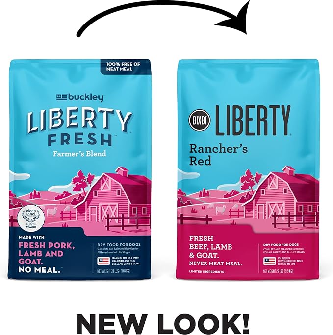 BIXBI Liberty Grain Friendly Dry Dog Food, Rancher's Red Recipe, 22 lbs - Fresh Meat, No Meat Meal, No Fillers - Gently Steamed & Cooked - No Soy, Corn, Rice or Wheat for Easy Digestion - USA Made