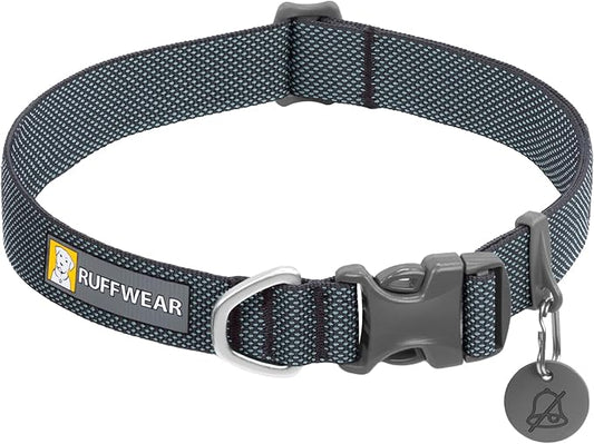 Ruffwear, Hi & Light Dog Collar, Minimal and Ultralight Collar for Everyday Walks and Runs, Basalt Gray, 14"-20"