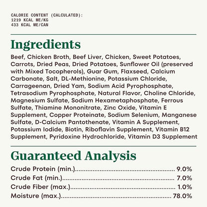 NUTRO PREMIUM LOAF Adult Natural Grain Free Wet Dog Food Tender Beef, Sweet Potato & Carrot Recipe, 12.5 oz. Cans (Pack of 12)