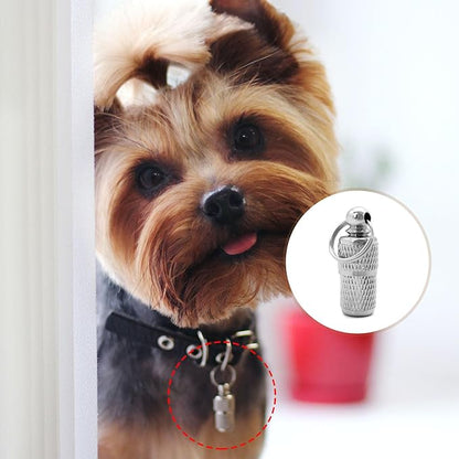 3pcs Anti-Lost Pet ID Tags Barrel Tube Cat Dog ID Tags with Name Address Telephone Label Prevent Pet Lost for Pet Puppy Collar