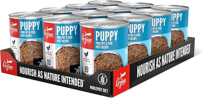 ORIJEN Puppy Poultry & Fish Pate Recipe Wet Dog Food, Pate Dog Food for Puppies, WholePrey Ingredients, 12.8oz (Case of 12)