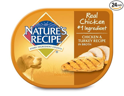 Nature's Recipe Wet Dog Food, Chicken & Turkey Recipe In Broth, 2.75-Ounce Cup (Pack of 24)