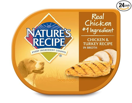 Nature's Recipe Wet Dog Food, Chicken & Turkey Recipe In Broth, 2.75-Ounce Cup (Pack of 24)