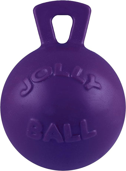 Jolly Pets Tug-n-Toss Heavy Duty Dog Toy Ball with Handle, 10 Inches/X-Large, Purple