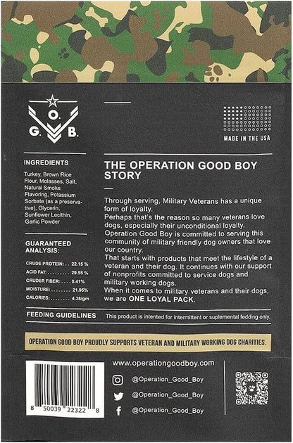Operation Good Boy Dog Treats - 1" Turkey Squares Delta Oscar Golf Treats | Natural, Farm-Raised Meat - Vet-Formulated AAFCO approved ingredients | Perfect Training Treats for Medium to Large Dogs