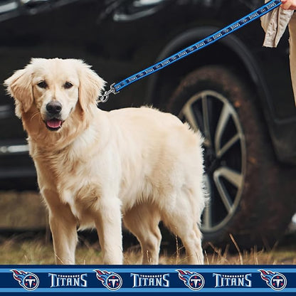 NFL PET Leash, Small, Tennessee Titans Dog Leash, Football Team Leash for Dogs & Cats. A Shiny & Colorful Dog & Cat Leash with Embroidered Team Name/Logo Licensed by the NFL