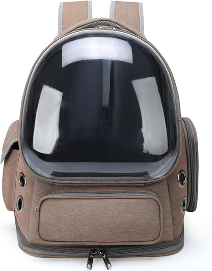 Cat Backpack Carrier for Cats and Small Dogs, Breathable Cat Bubble Backpack, Airline Approved Pet Travel Carrier for Hiking Camping & Outdoor(Khaki) 1