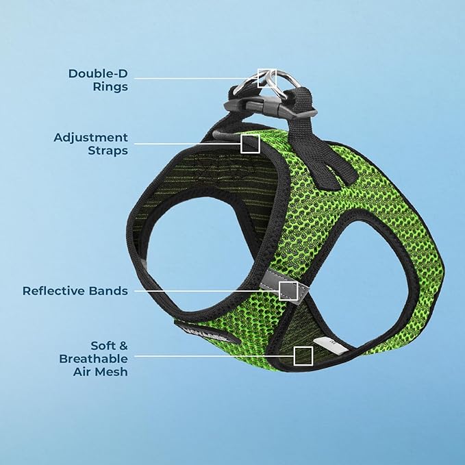 Voyager Step-in Air Dog Harness - All Weather Mesh Step in Vest Harness for Small and Medium Dogs by Best Pet Supplies - Lime Green (2-Tone), XS