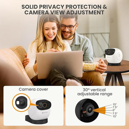 DOG CARE Pet Camera Treat Dispenser with Dog Button, 360° View Smart Dog Camera with Motion Tracking, Barking Alert, Night Vision, 5G WiFi Pan/Tilt Dog Security Camera for Dogs Cats