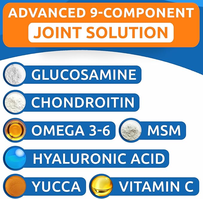 Bark&Spark Senior Advanced Glucosamine Chondroitin for Dogs - Hip Joint Pain Relief Pills - Old Dog Joint Supplement Large & Small Breed - Hip Joint Chews Joint Health Care Vitamin Treats - 120Ct