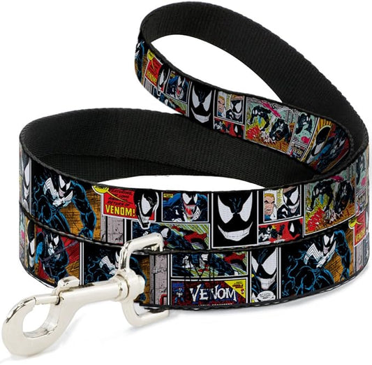 Buckle-Down Dog Leash Venom Comic Book Panels 4 Feet Long 0.5 Inch Wide, Multicolor (DL-WVN007-N)