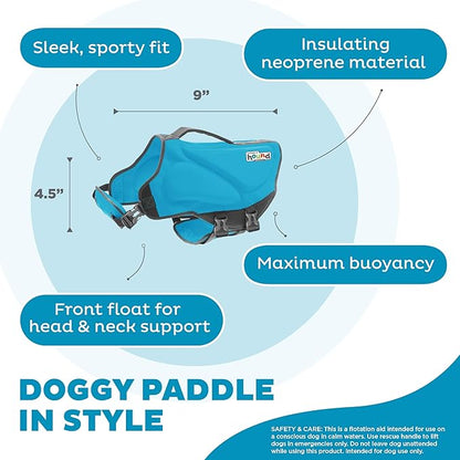 Outward Hound Dawson Swim Blue Dog Life Jacket, XS
