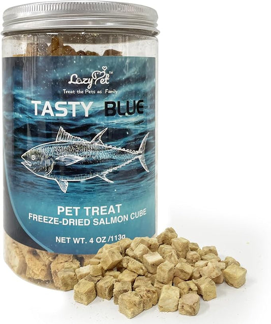 Freeze-Dried Chicken Training Treats for Dogs and Cats | 270 Treats, 4oz Single Ingredient, Raw, Healthy, All Natural, Recyclable Packaging (Salmon)