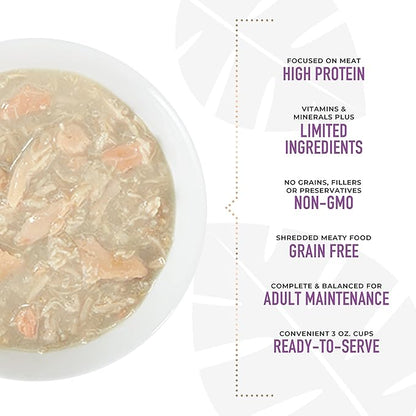 Tiki Dog Meaty – Grain Free High Protein Wet Dog Food Salmon Recipe in Broth, 4 cans, 3 oz