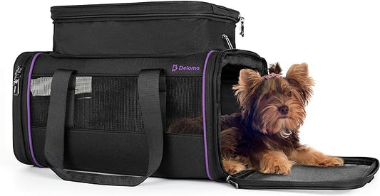 Pet Carrier - Airline Approved Cat and Dog Carrier for Small Dogs, Medium Dogs - Durable Dog Travel Bag, Expandable, Comfortable, Fits Major Airlines