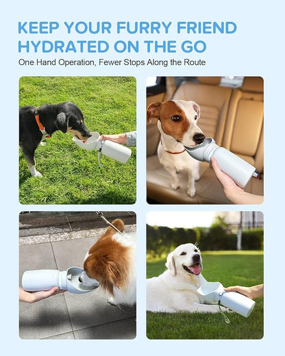 Dog Water Bottle,Leak Proof Portable Travel Pet Water Bottle, Foldable Lightweight Dog Water Dispenser Drinking Bowl for Dogs,Puppy,Pets, On The Go for Outdoor Walking,Hiking,Travel (19oz)