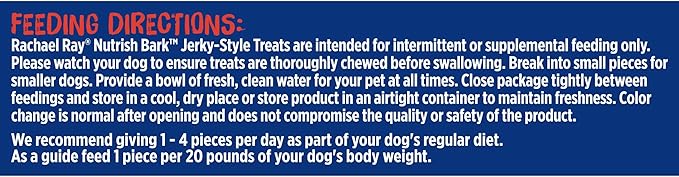Nutrish Rachael Ray Bark Jerky-Style Dog Treats with Real Beef Jerky, Peanut Butter & Bacon, 11 Ounce (Pack of 4)