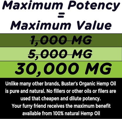 Busters Hemp Oil for Dogs, 3Pack, Calming, Pain Relief for Dogs and Pets, Advanced Mobility Support