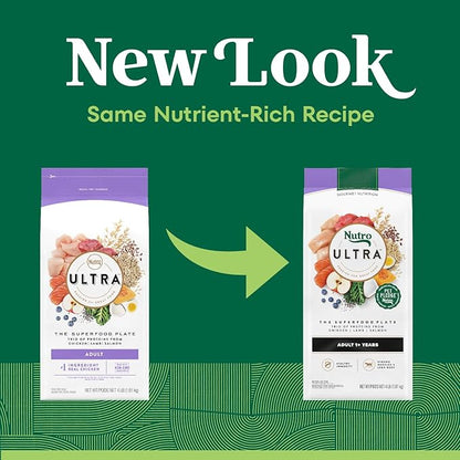 Nutro Ultra Adult High Protein Natural Dry Dog Food with a Trio of Proteins from Chicken, Lamb and Salmon, 4 lb. Bag