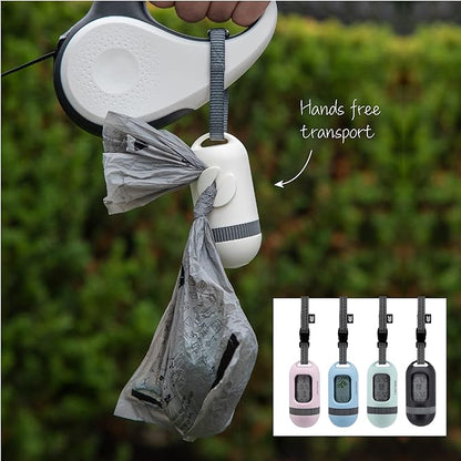 SVD.PET Dog Poop Bag Dispenser, Retractable Waste Bag Fits Any Dog Leash, Compostable Poop Bag Holder, Dog Walking Accessory (Primrose Pink)
