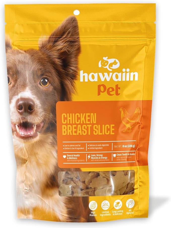 Chicken Slice Training Dog Treats 8 oz, Rawhide-Free, Grain-Free, Made with Real Breast, Healthy All Natural, Long-Lasting and Great Tasting Treat