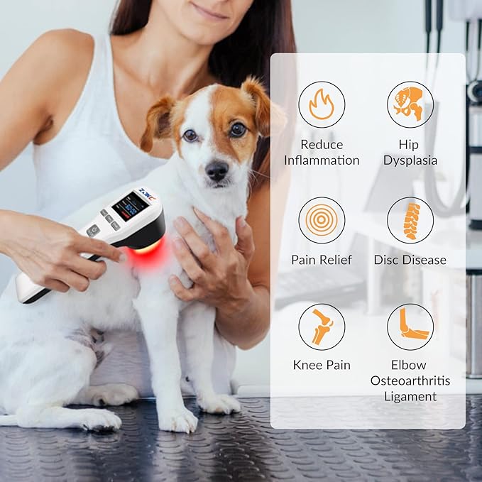 4x808nm+16x650nm Cold Laser Therapy Device for Pet Vet Animals Reduces Inflammation Red Light Therapy for Muscle & Joint Pain Relief Accelerate Healing, Infrared Light Therapy for Dogs Cat Horses