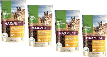 Only Natural Pet MaxMeat Holistic Air Dried Dry Dog Food Meal Topper - All Natural, High Protein, Grain Free and Limited Ingredient - Made with Real Meat - Chicken with Pumpkin & Parsley 4 oz
