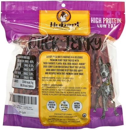 Hubert Pet Gourmet Duck Jerky Dog Treats: Healthy & Natural Training Snacks, Ideal for All Dog Sizes, Low Fat, High-Protein, 2.5 lbs Super Value Pack