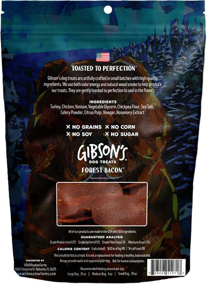 Wild Meadow Farms - Gibson's Forest Bacon with Venison, Soft Jerky Dog Treats, Crafted with Real Meat, Aromatic, and Grain-Free for Training and Rewarding Dogs of All Breeds & Ages - 3 Ounce Pouch