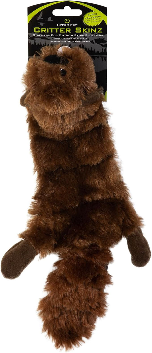 Hyper Pet Critter Skinz Beaver Super Squeaker Plush Dog Toy, Large