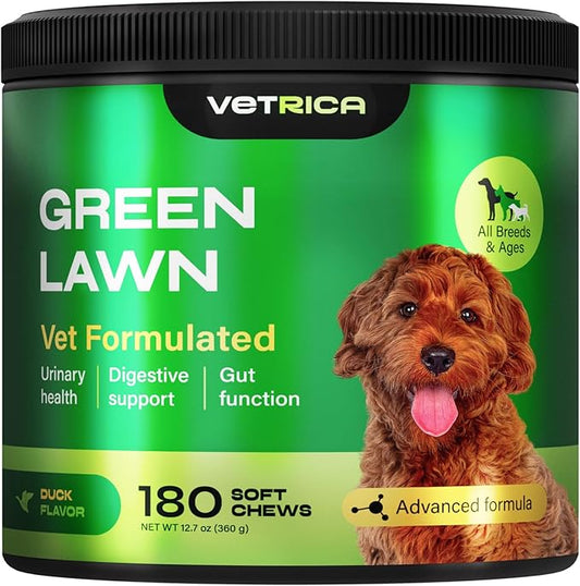 Green Lawn Chewables for Dogs - Gut Function & Digestive Support - All Breeds - Green Lawn Maintenance Dog Supplement