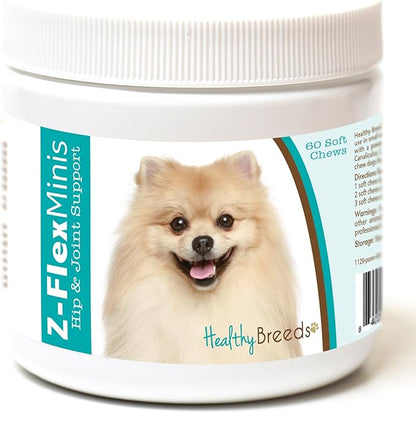 Healthy Breeds Pomeranian Z-Flex Minis Hip and Joint Support Soft Chews 60 Count