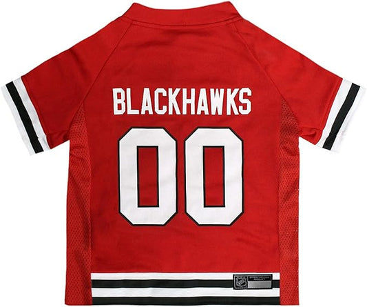 Pets First NHL Chicago Blackhawks Jersey for Dogs & Cats, Medium. - Let Your Pet Be A Real NHL Fan!
